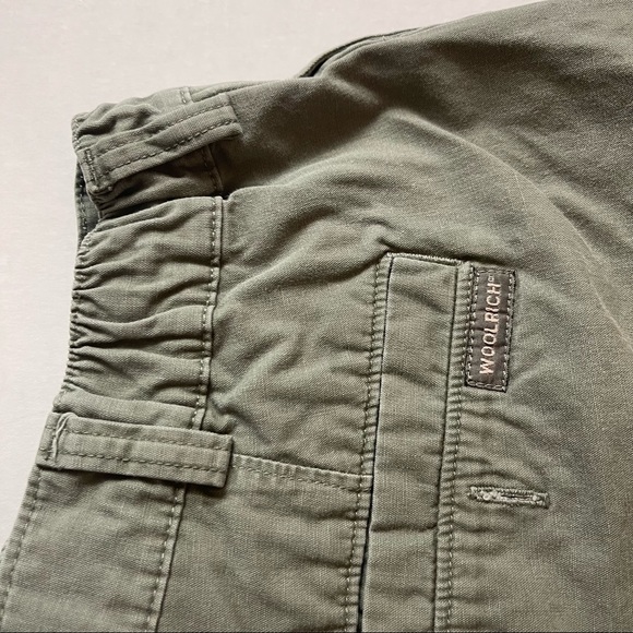Woolrich Mens Shorts Green Garter Waist size 34 Cotton Short inseam - Picture 9 of 9